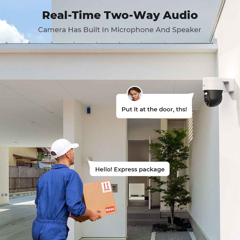 Hview 8CH NVR Security System, 4 Camera Kit, 5MP Wired CCTV Pan Tilt Camera, AI Human Detection, Color Night Vision, Two-Way Audio, Outdoor Security Camera, Home Surveillance (2TB HDD)