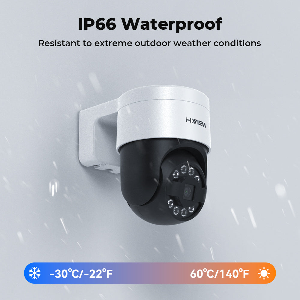 Hview 8CH NVR Security System, 4 Camera Kit, 5MP Wired CCTV Pan Tilt Camera, AI Human Detection, Color Night Vision, Two-Way Audio, Outdoor Security Camera, Home Surveillance (2TB HDD)